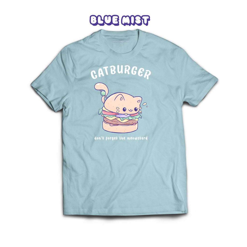 Catburger T-shirt, Blue Mist 100% Ringspun Cotton T-shirt