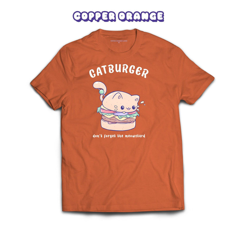 Catburger T-shirt, Copper Orange 100% Ringspun Cotton T-shirt