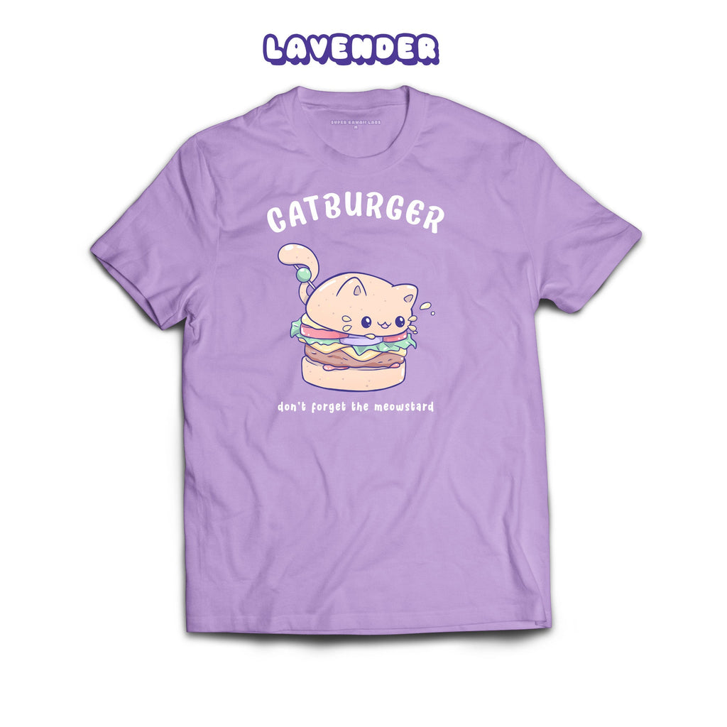 Catburger T-shirt, Lavender 100% Ringspun Cotton T-shirt
