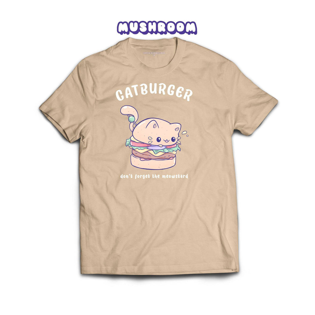 Catburger T-shirt, Mushroom 100% Ringspun Cotton T-shirt