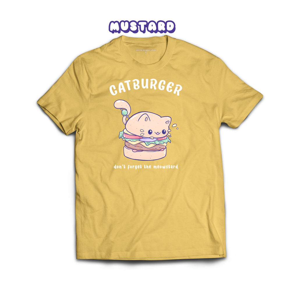 Catburger T-shirt, Mustard 100% Ringspun Cotton T-shirt