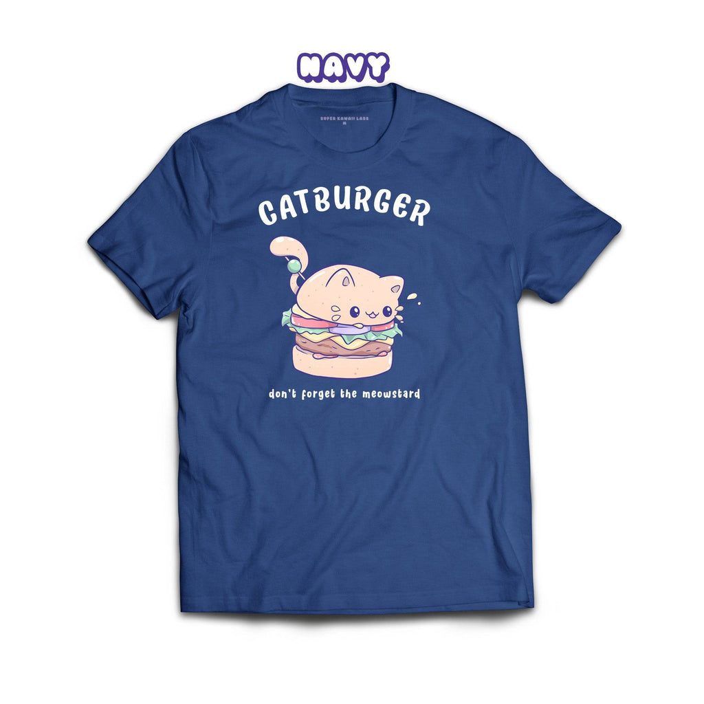 Catburger T-shirt, Navy 100% Ringspun Cotton T-shirt