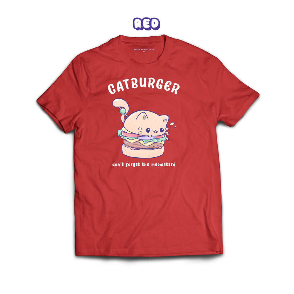 Catburger T-shirt, Red 100% Ringspun Cotton T-shirt