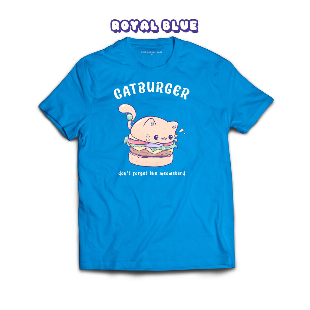 Catburger T-shirt, Royal Blue 100% Ringspun Cotton T-shirt
