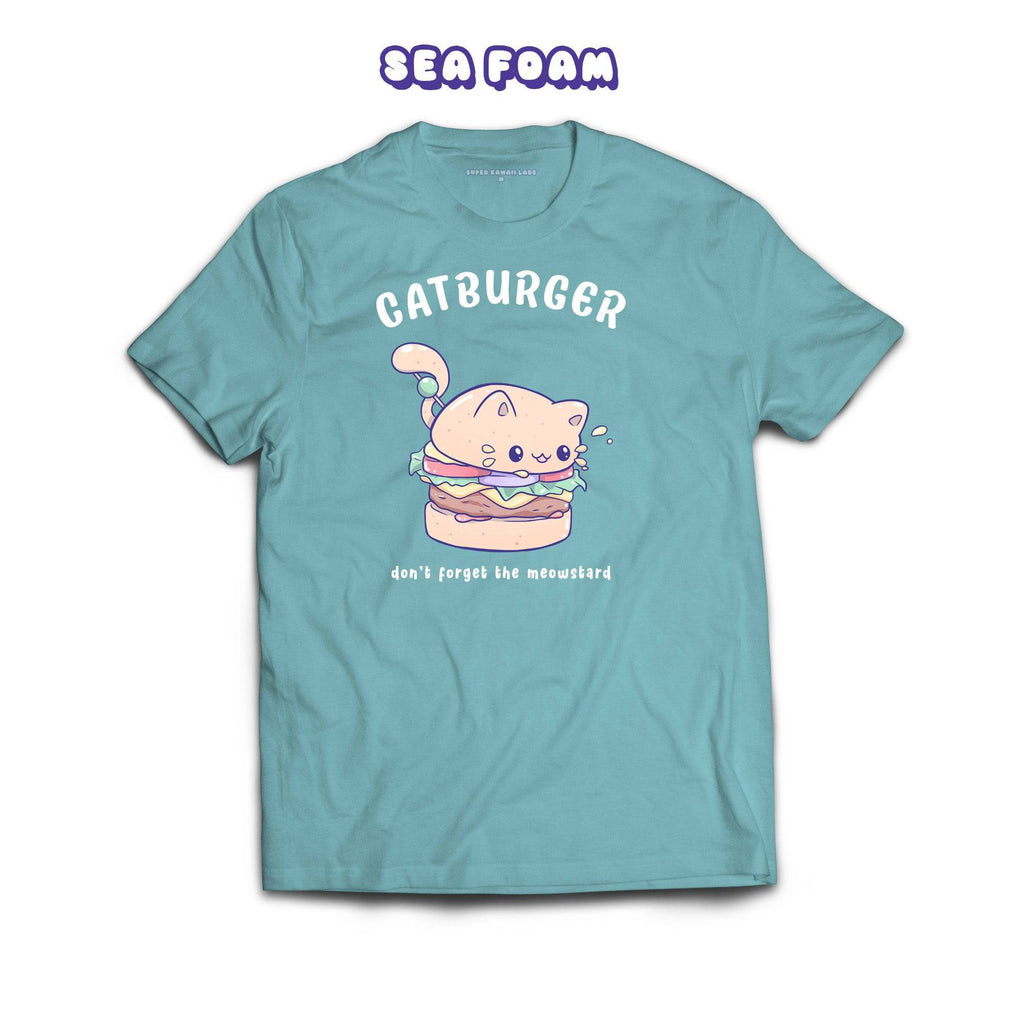 Catburger T-shirt, Sea Foam 100% Ringspun Cotton T-shirt