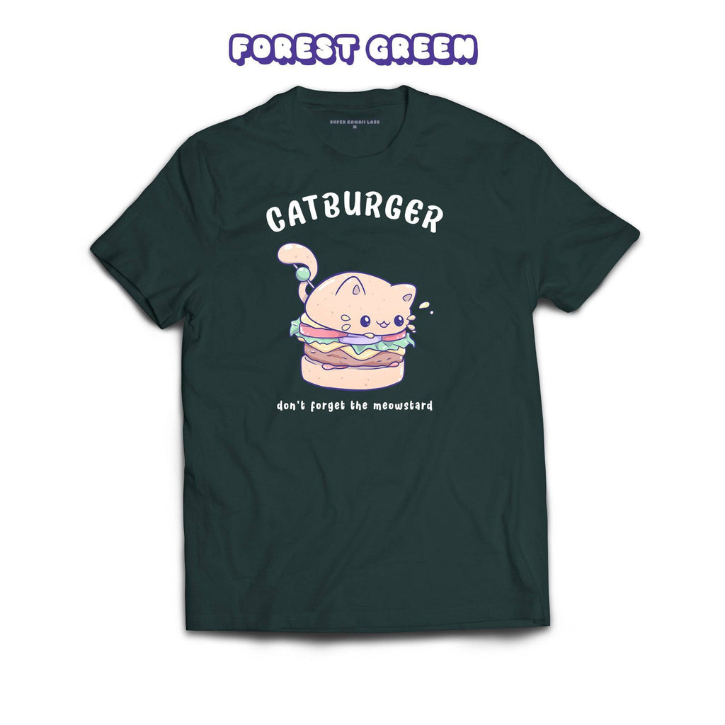 Catburger T-shirt, Forest Green 100% Ringspun Cotton T-shirt