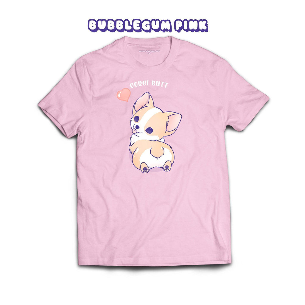Corgi T-shirt, Bubblegum Pink 100% Ringspun Cotton T-shirt