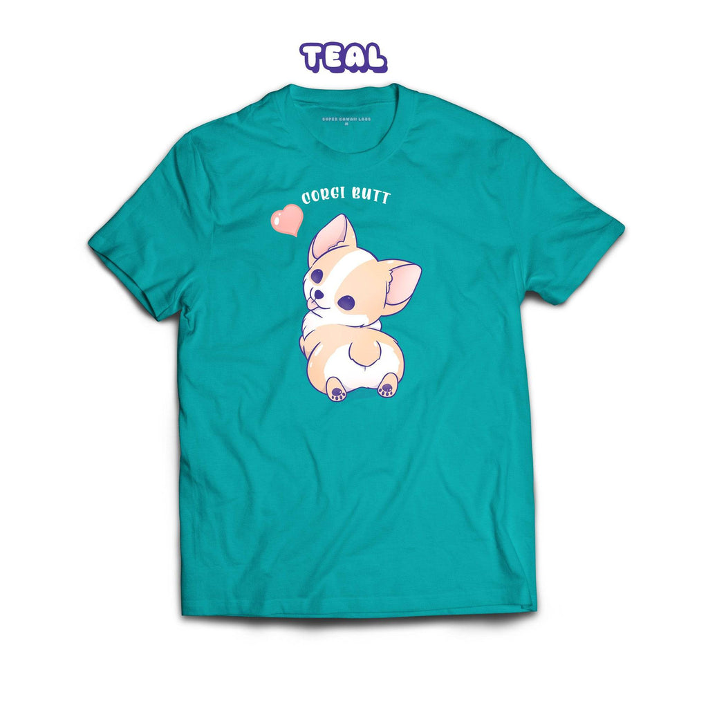 Corgi T-shirt, Teal 100% Ringspun Cotton T-shirt