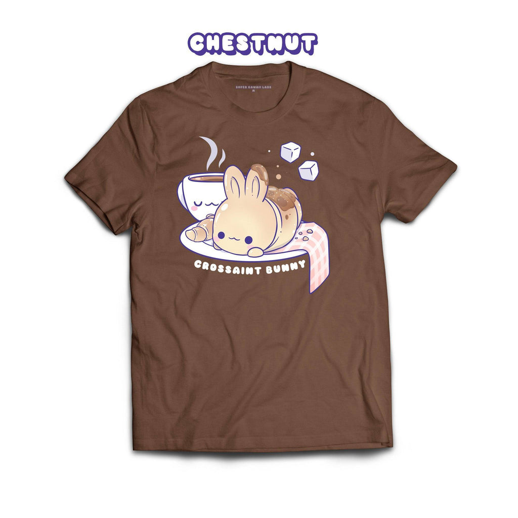 Croissant Bunny T-shirt, Chestnut 100% Ringspun Cotton T-shirt