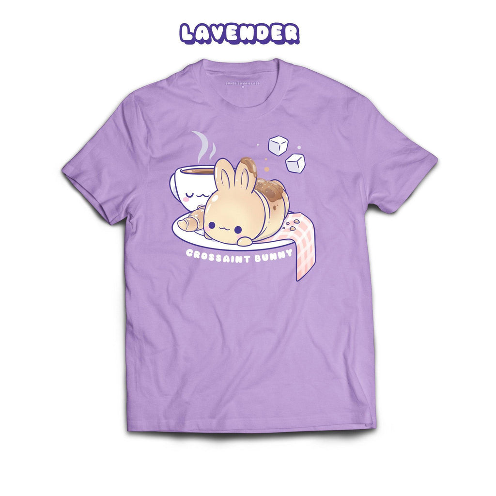 Croissant Bunny T-shirt, Lavender 100% Ringspun Cotton T-shirt