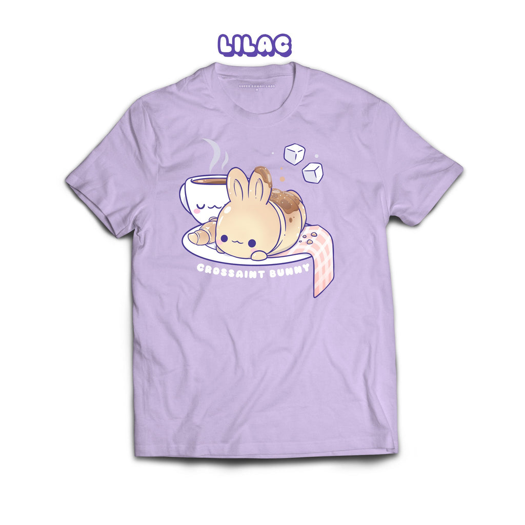 Croissant Bunny T-shirt, Lilac 100% Ringspun Cotton T-shirt