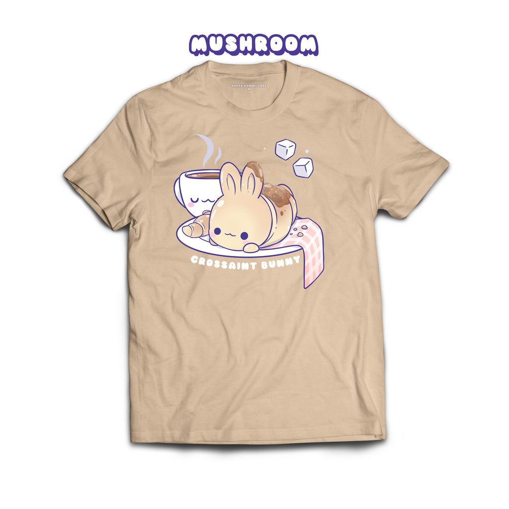 Croissant Bunny T-shirt, Mushroom 100% Ringspun Cotton T-shirt