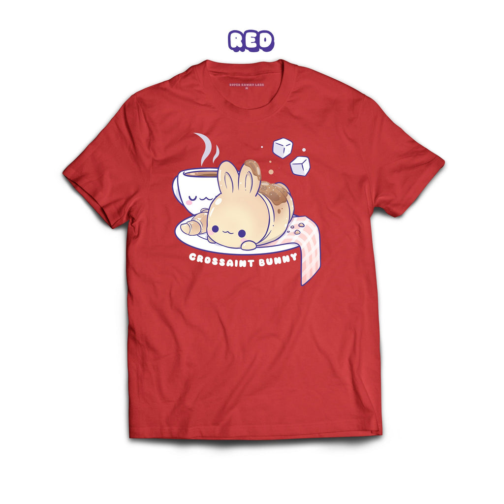 Croissant Bunny T-shirt, Red 100% Ringspun Cotton T-shirt