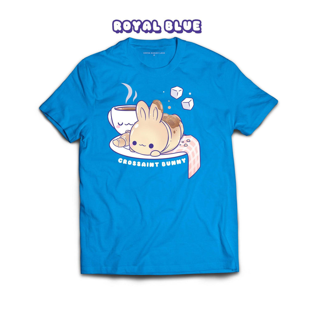 Croissant Bunny T-shirt, Royal Blue 100% Ringspun Cotton T-shirt