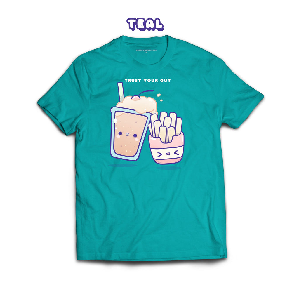 FriesAndShake T-shirt, Teal 100% Ringspun Cotton T-shirt