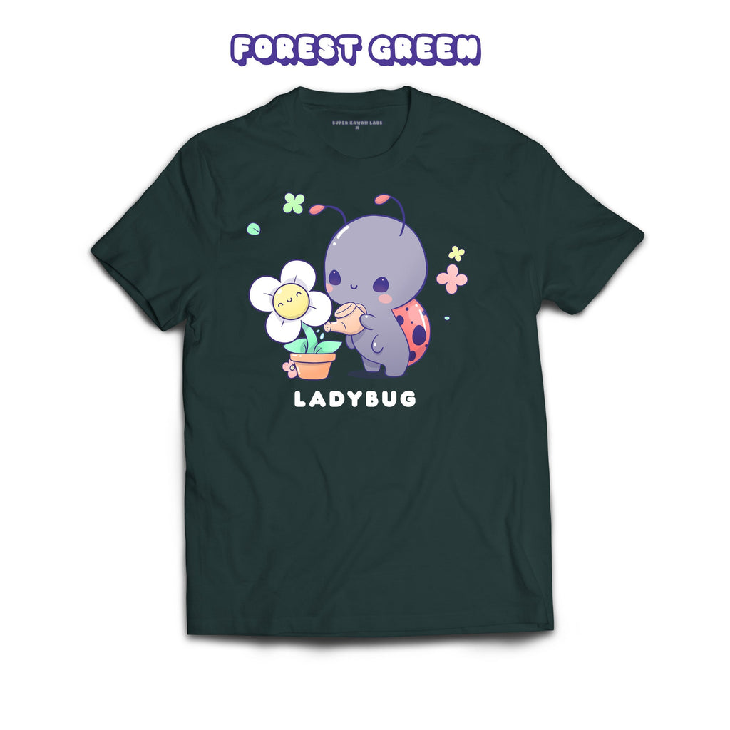 Ladybug T-shirt, Forest Green 100% Ringspun Cotton T-shirt