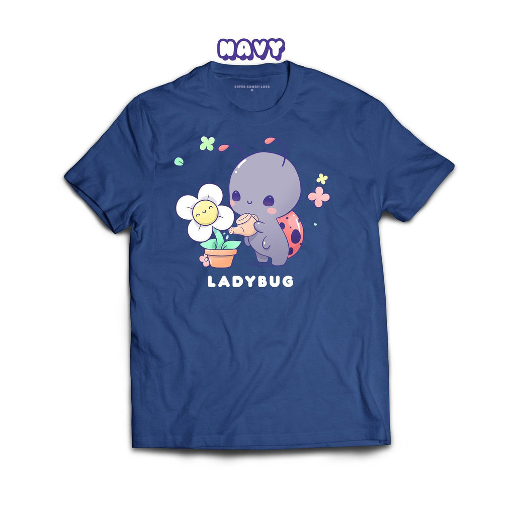 Ladybug T-shirt, Navy 100% Ringspun Cotton T-shirt