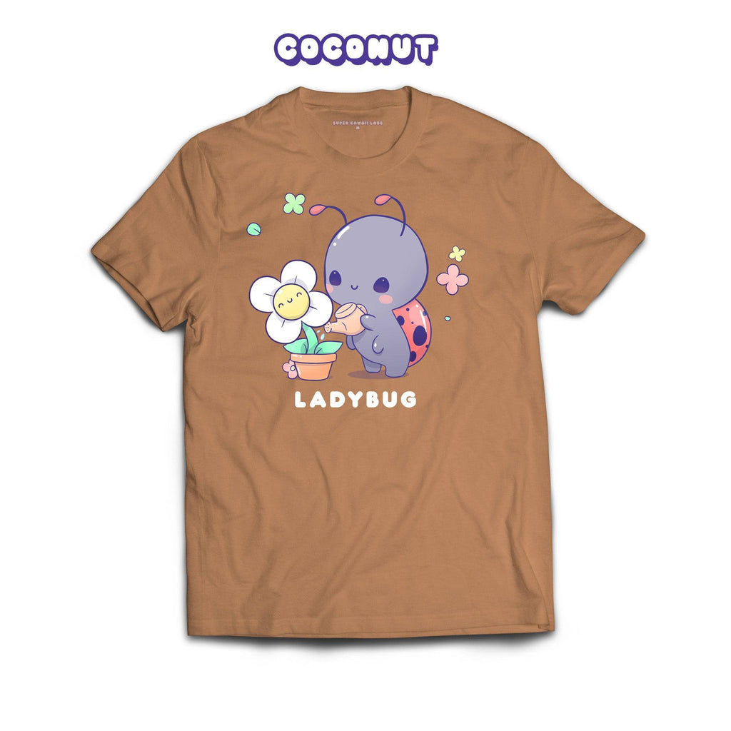 Ladybug T-shirt, Toasted Coconut 100% Ringspun Cotton T-shirt