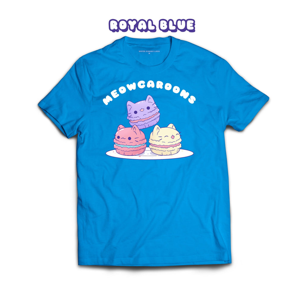 Mewocaroons T-shirt, Royal Blue 100% Ringspun Cotton T-shirt