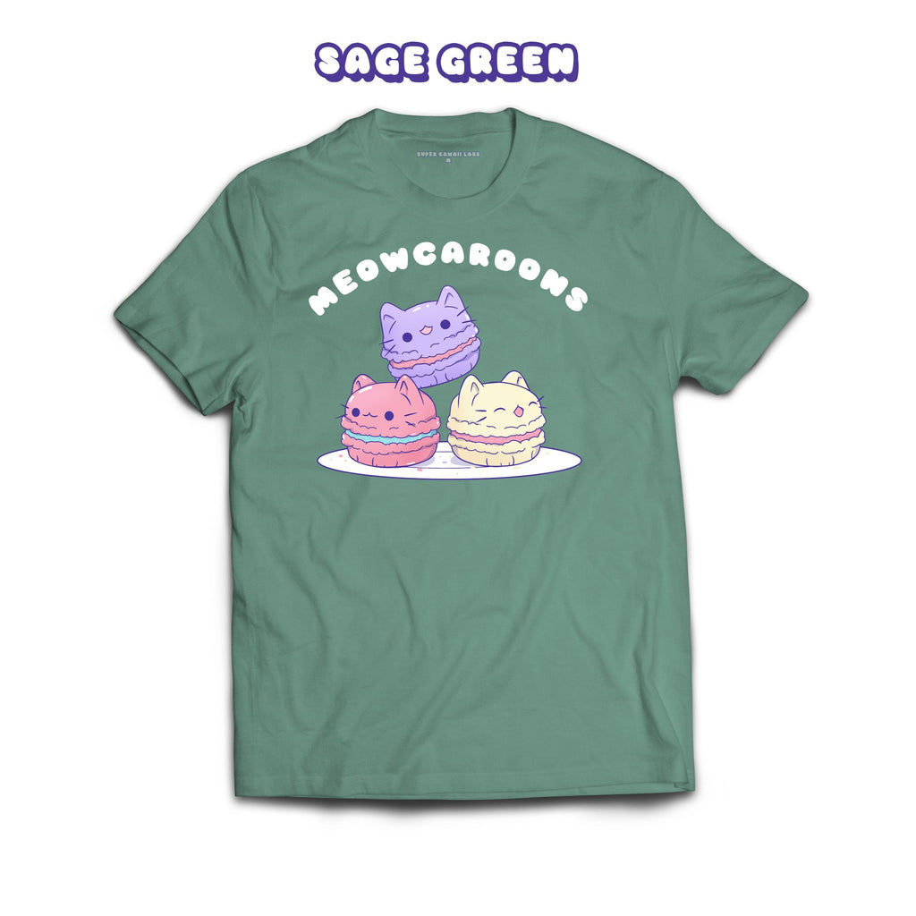 Mewocaroons T-shirt, Sage 100% Ringspun Cotton T-shirt