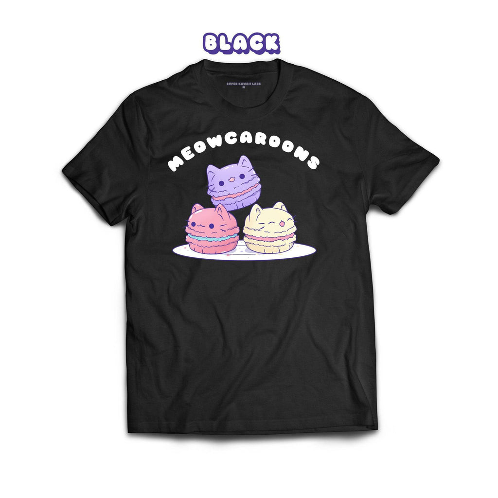 Meowcaroons T-shirt, Black 100% Ringspun Cotton T-shirt