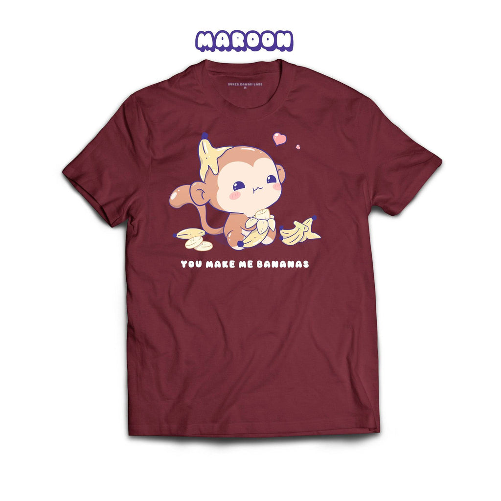 Monkey T-shirt, Maroon 100% Ringspun Cotton T-shirt