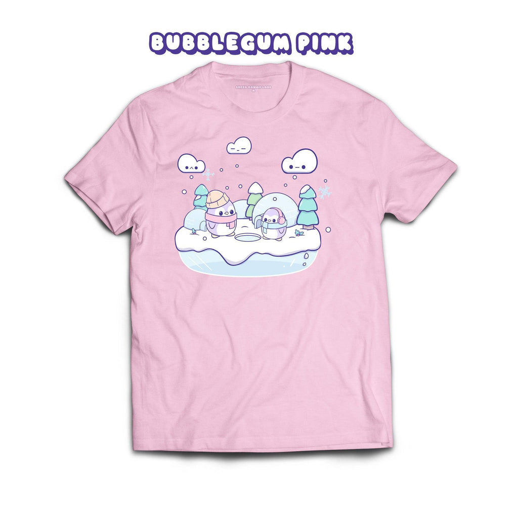 Penguins T-shirt, Bubblegum Pink 100% Ringspun Cotton T-shirt