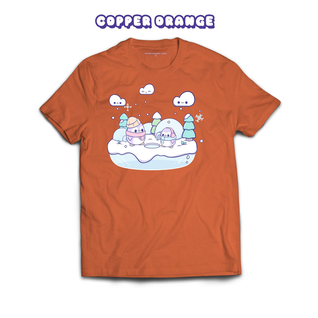 Penguins T-shirt, Copper Orange 100% Ringspun Cotton T-shirt