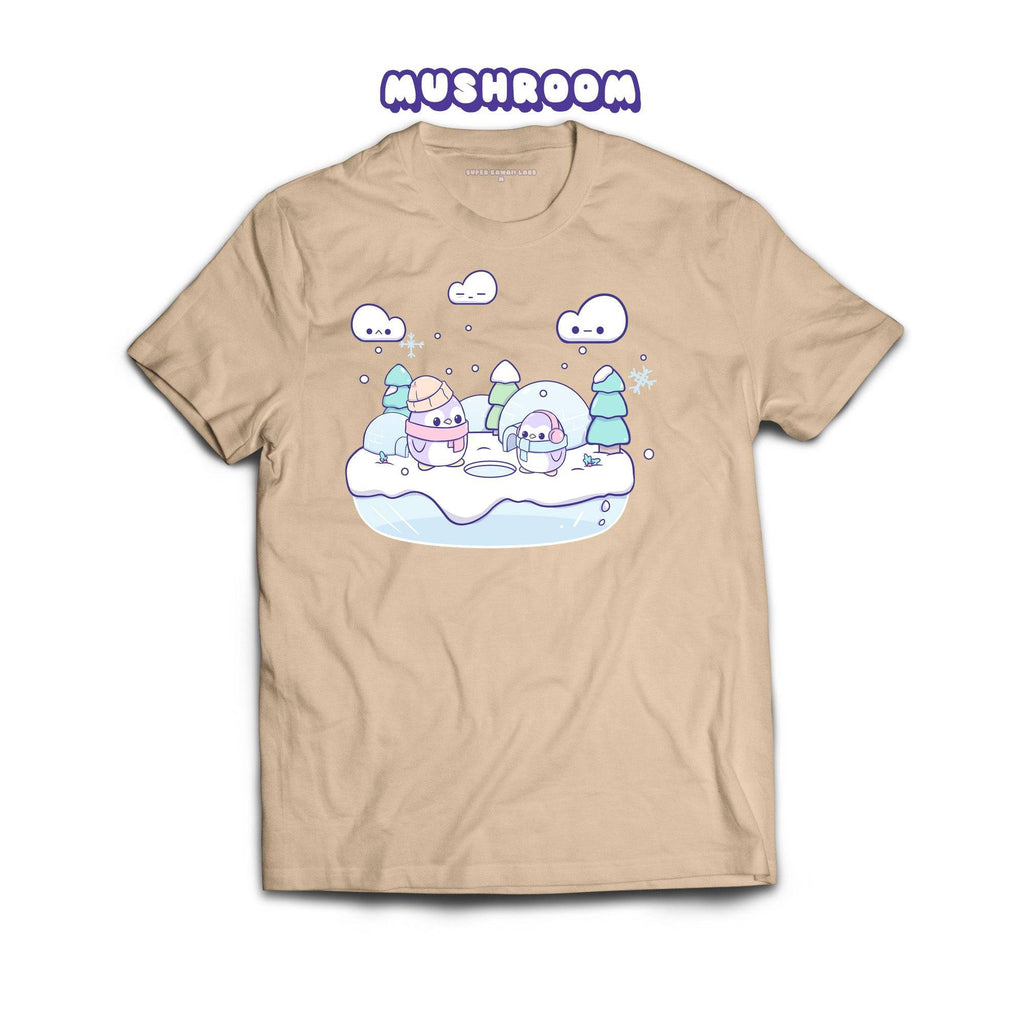 Penguins T-shirt, Mushroom 100% Ringspun Cotton T-shirt