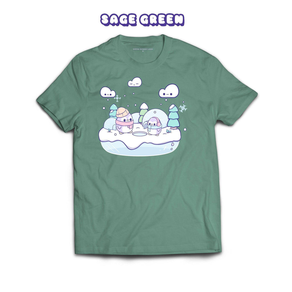 Penguins T-shirt, Sage 100% Ringspun Cotton T-shirt