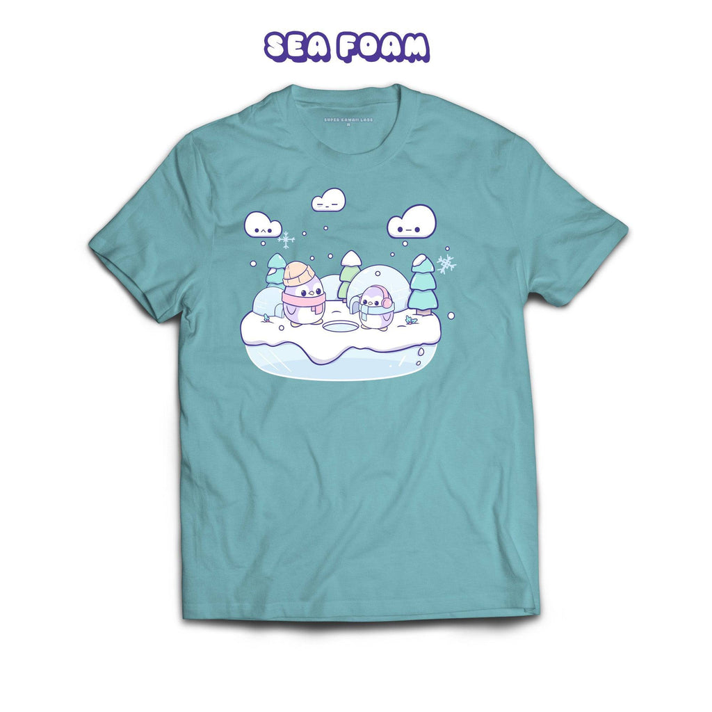 Penguins T-shirt, Sea Foam 100% Ringspun Cotton T-shirt