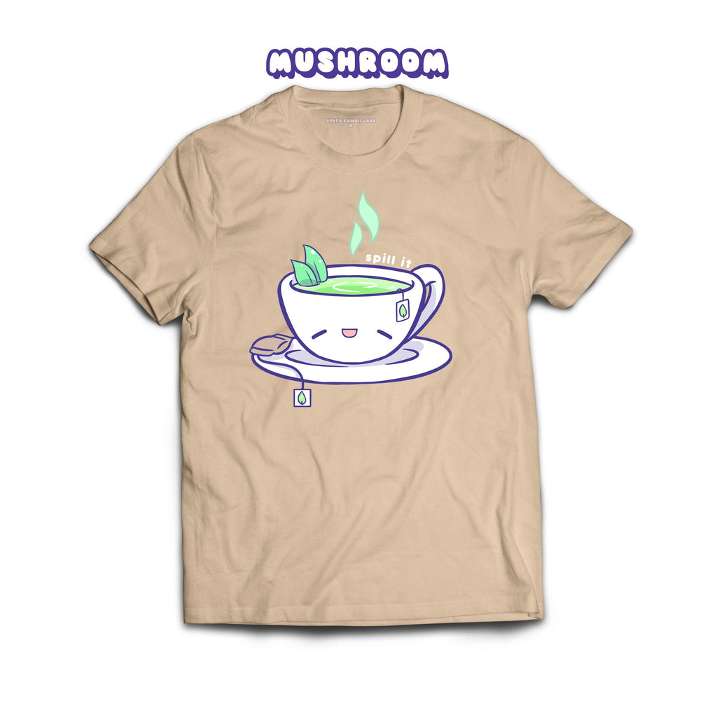 Tea T-shirt, Mushroom 100% Ringspun Cotton T-shirt