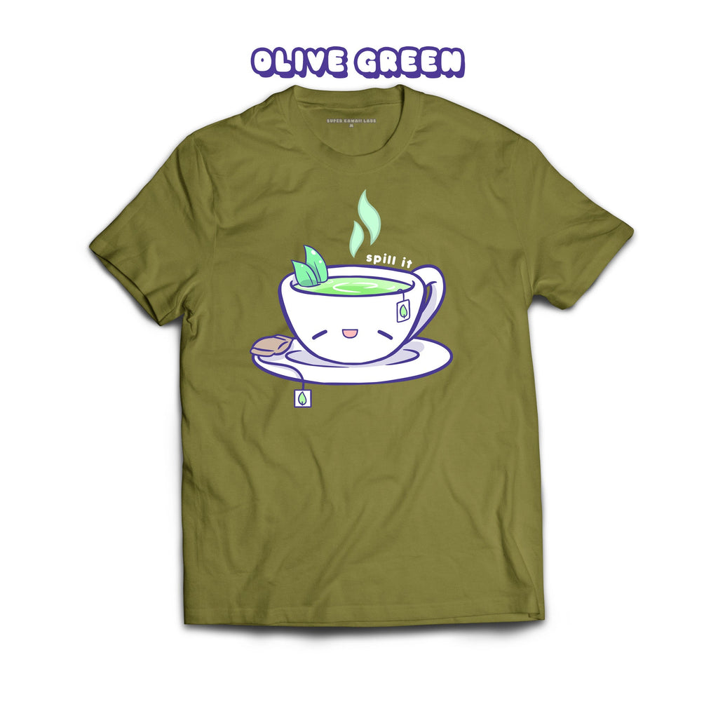 Tea T-shirt, Olive Green 100% Ringspun Cotton T-shirt