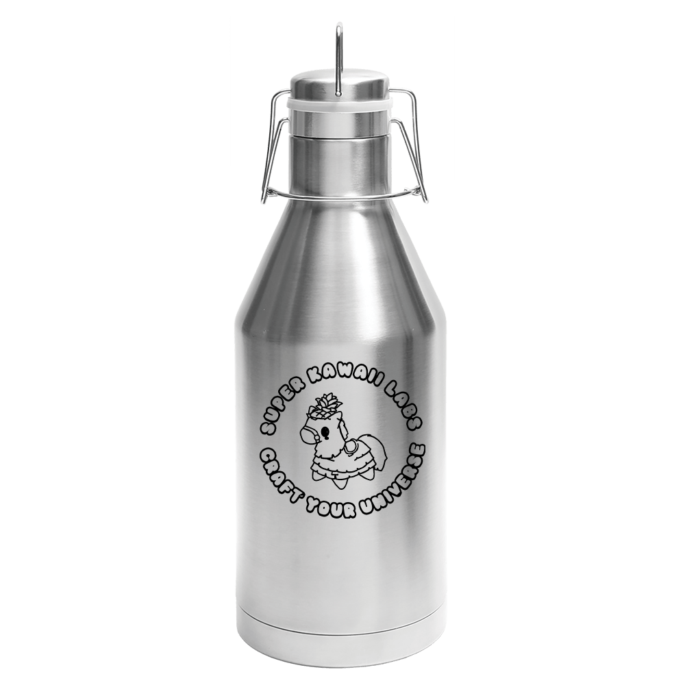 64 oz. Vacuum Insulated Growler with Swing-Top Lid - Super Kawaii Labs