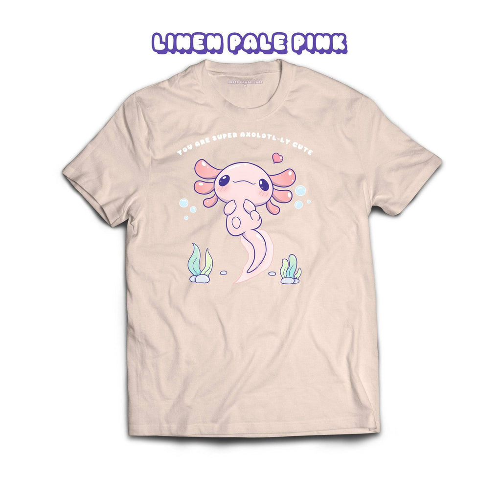 Axolotl T-shirt, Linen Pale Pink 100% Ringspun Cotton T-shirt