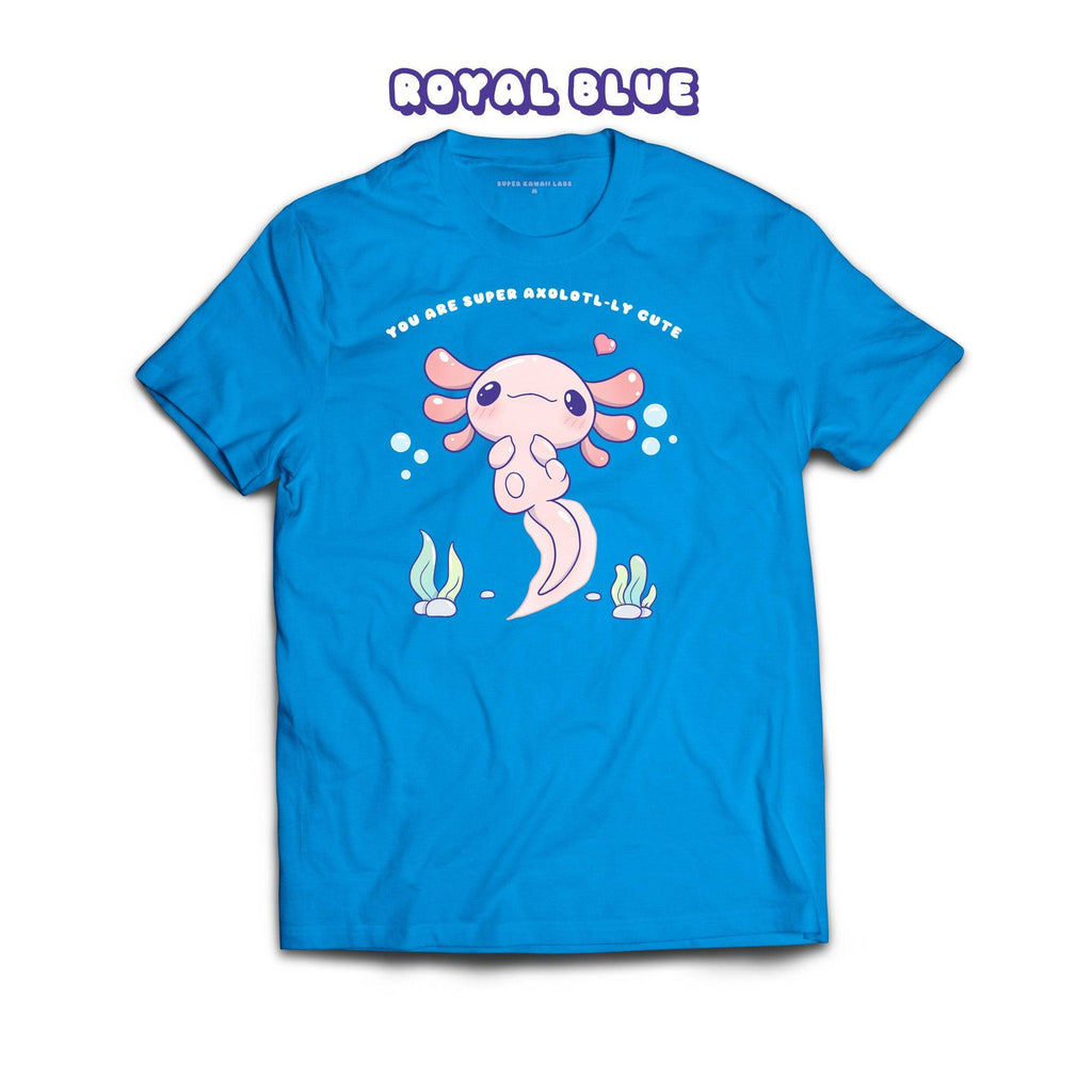 Axolotl T-shirt, Royal Blue 100% Ringspun Cotton T-shirt