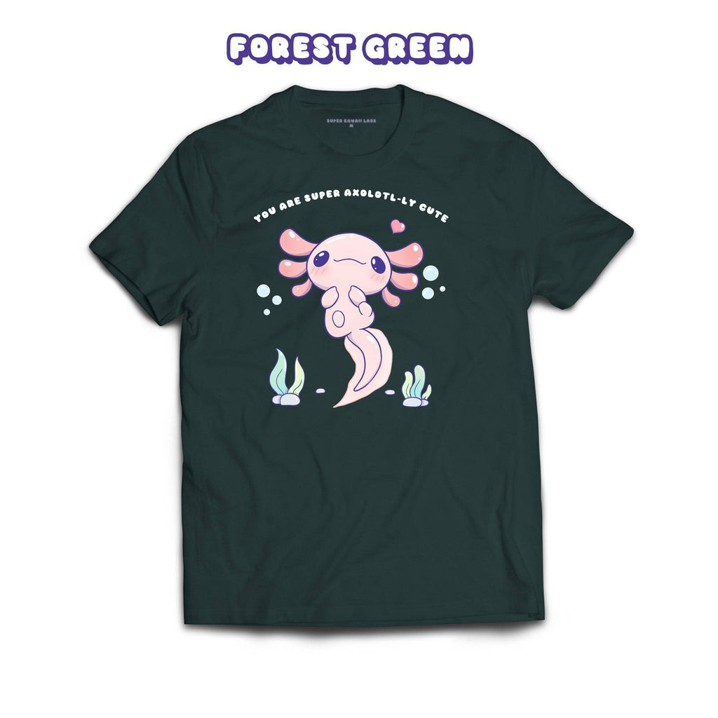 Axolotl T-shirt, Forest Green 100% Ringspun Cotton T-shirt