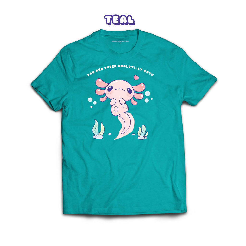 Axolotl T-shirt, Teal 100% Ringspun Cotton T-shirt