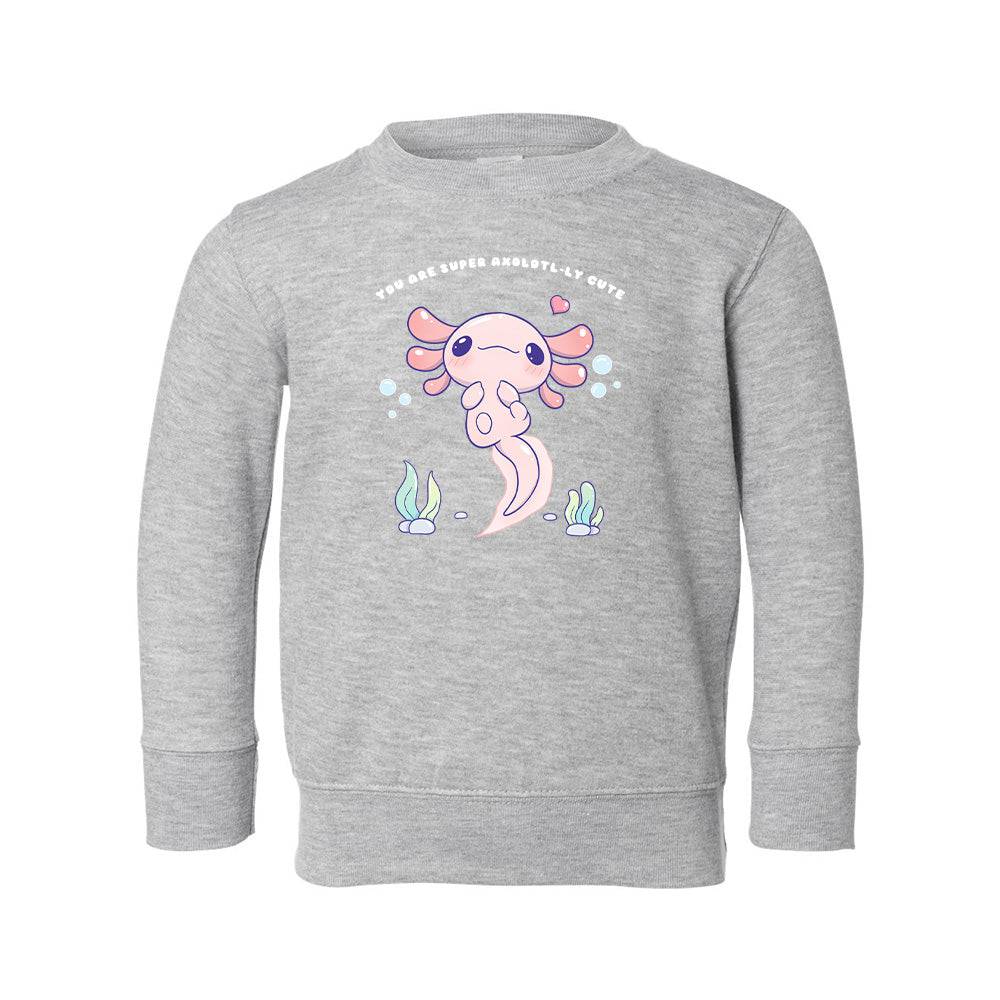 Heather Gray Axolotl Toddler Crewneck Sweatshirt