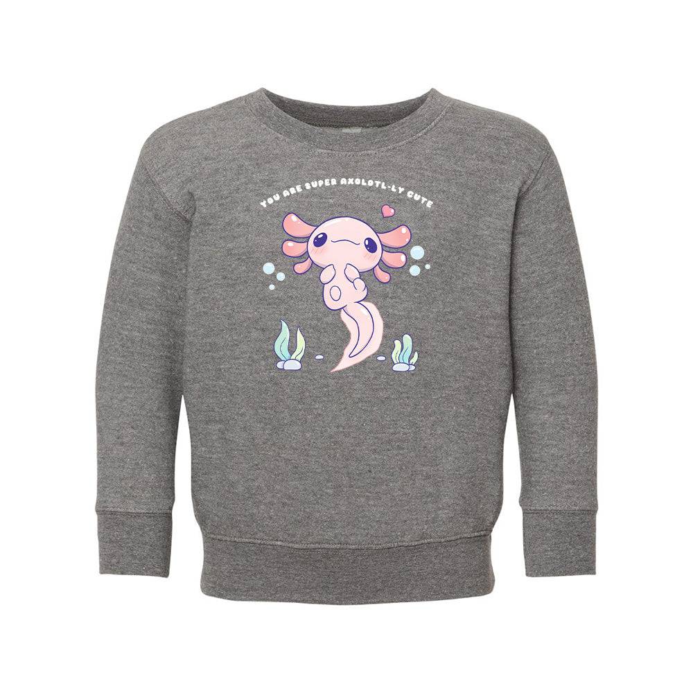 Heather Gray Axolotl Toddler Crewneck Sweatshirt