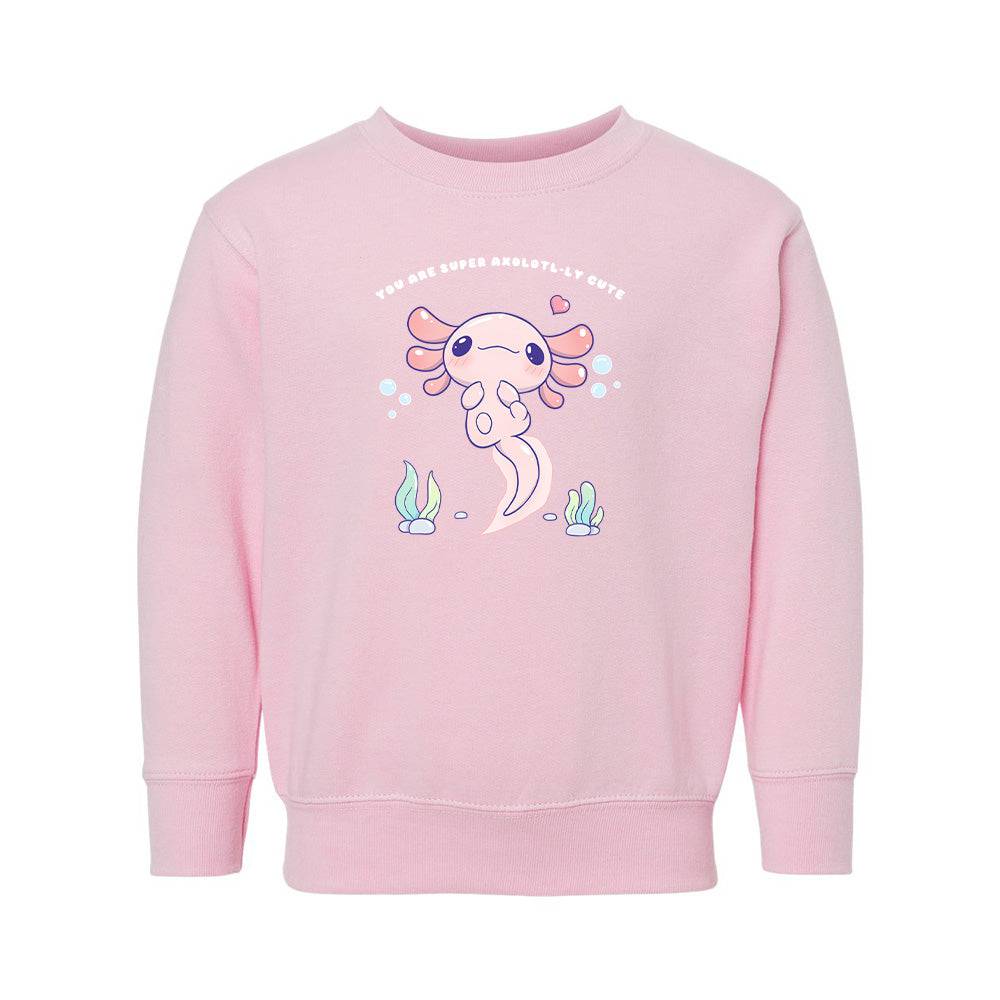 Pink Axolotl Toddler Crewneck Sweatshirt