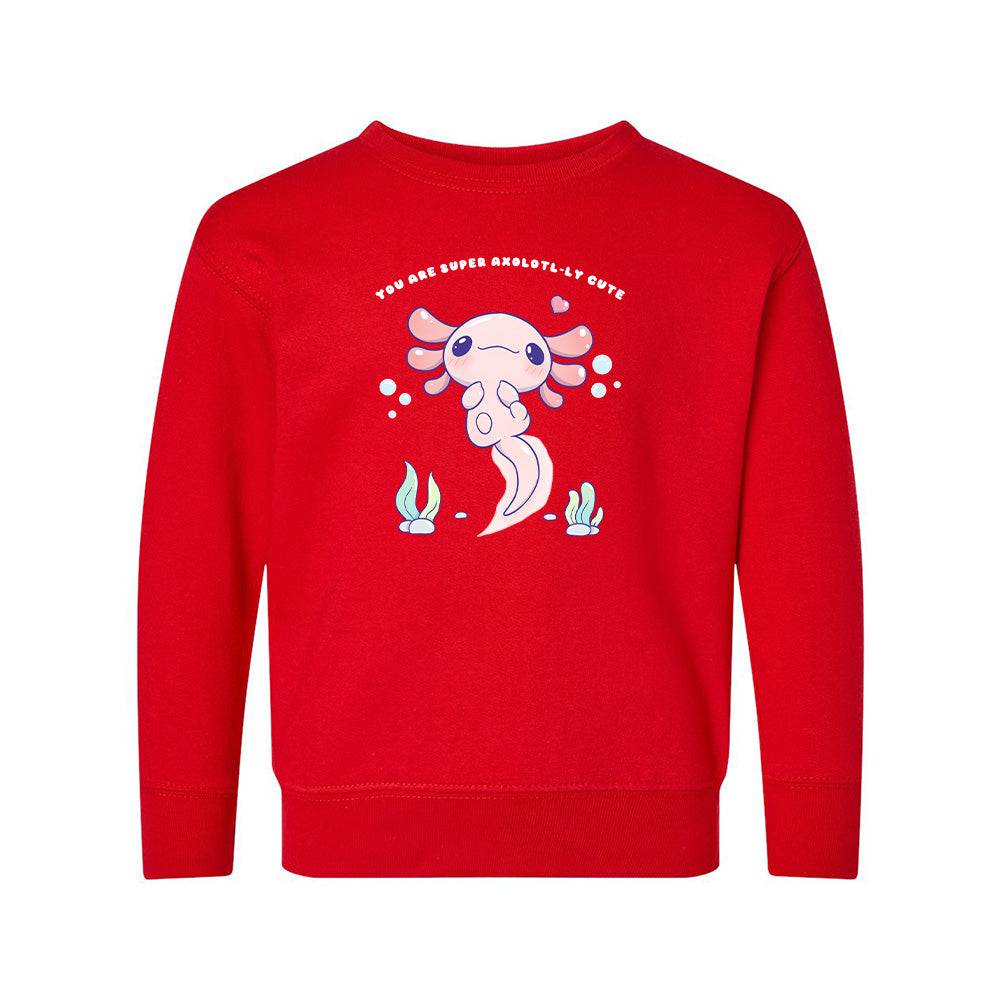 Red Axolotl Toddler Crewneck Sweatshirt