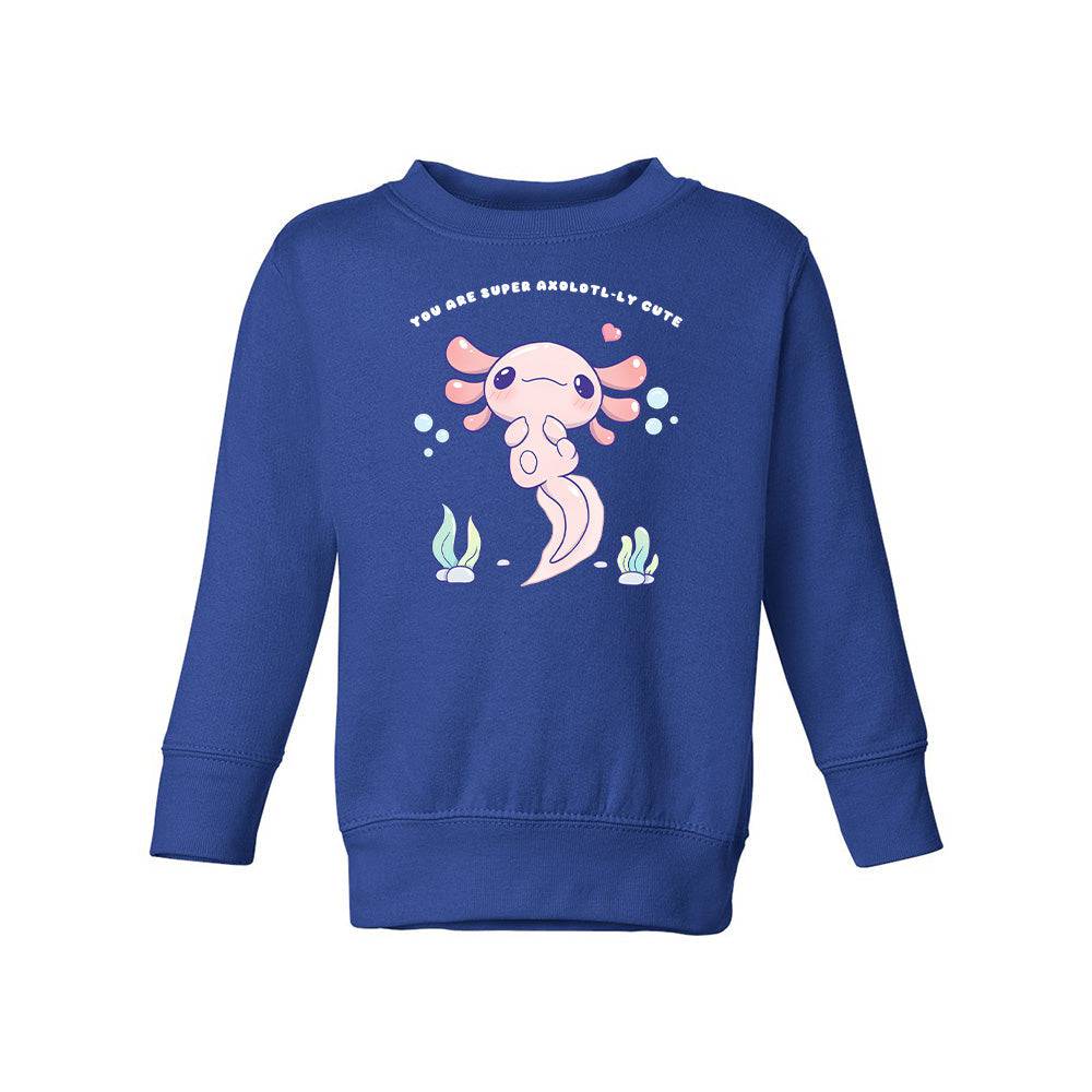 Royal Blue Axolotl Toddler Crewneck Sweatshirt