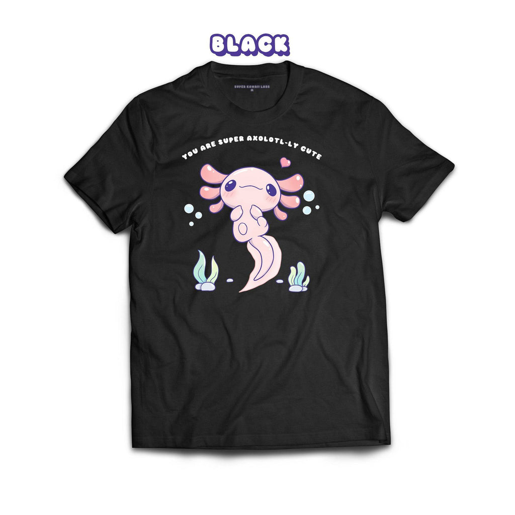 Axolotl T-shirt, Black 100% Ringspun Cotton T-shirt