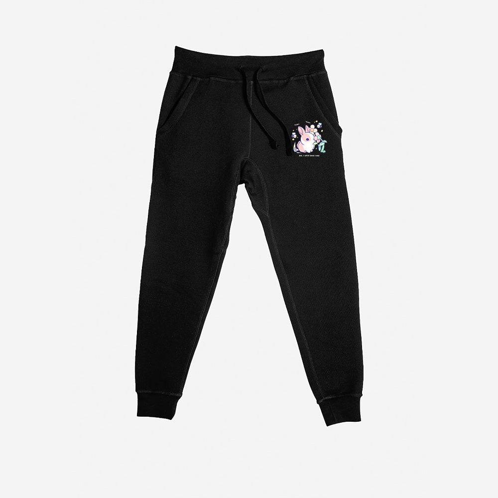 Black BunnySniff Premium Fleece Sweatpants