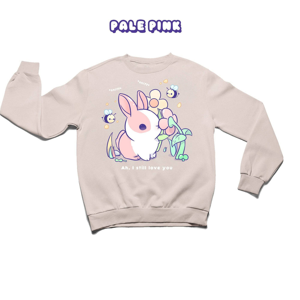 BunnySniff Pale Pink Crewneck Sweatshirt