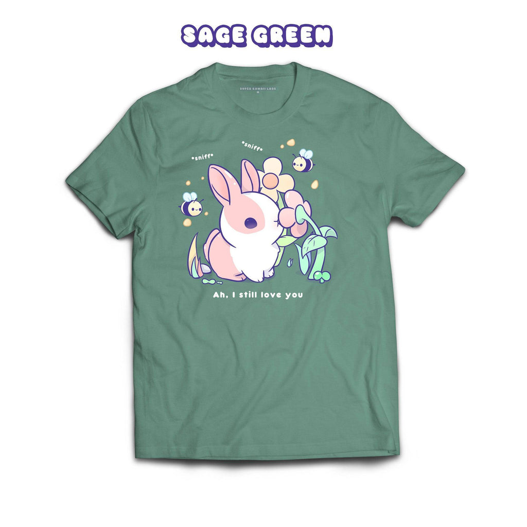 BunnySniff T-shirt, Sage 100% Ringspun Cotton T-shirt