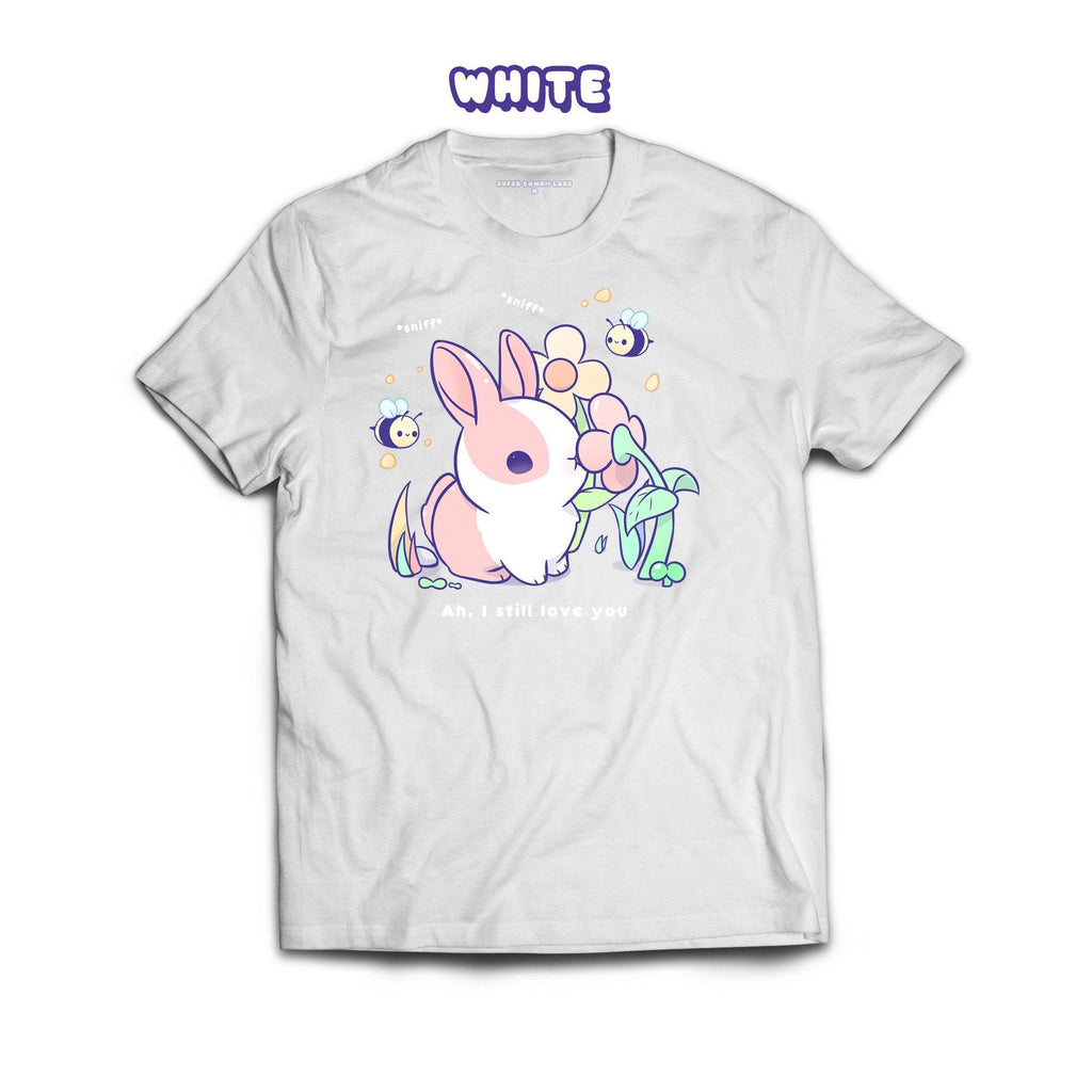 BunnySniff T-shirt, White 100% Ringspun Cotton T-shirt