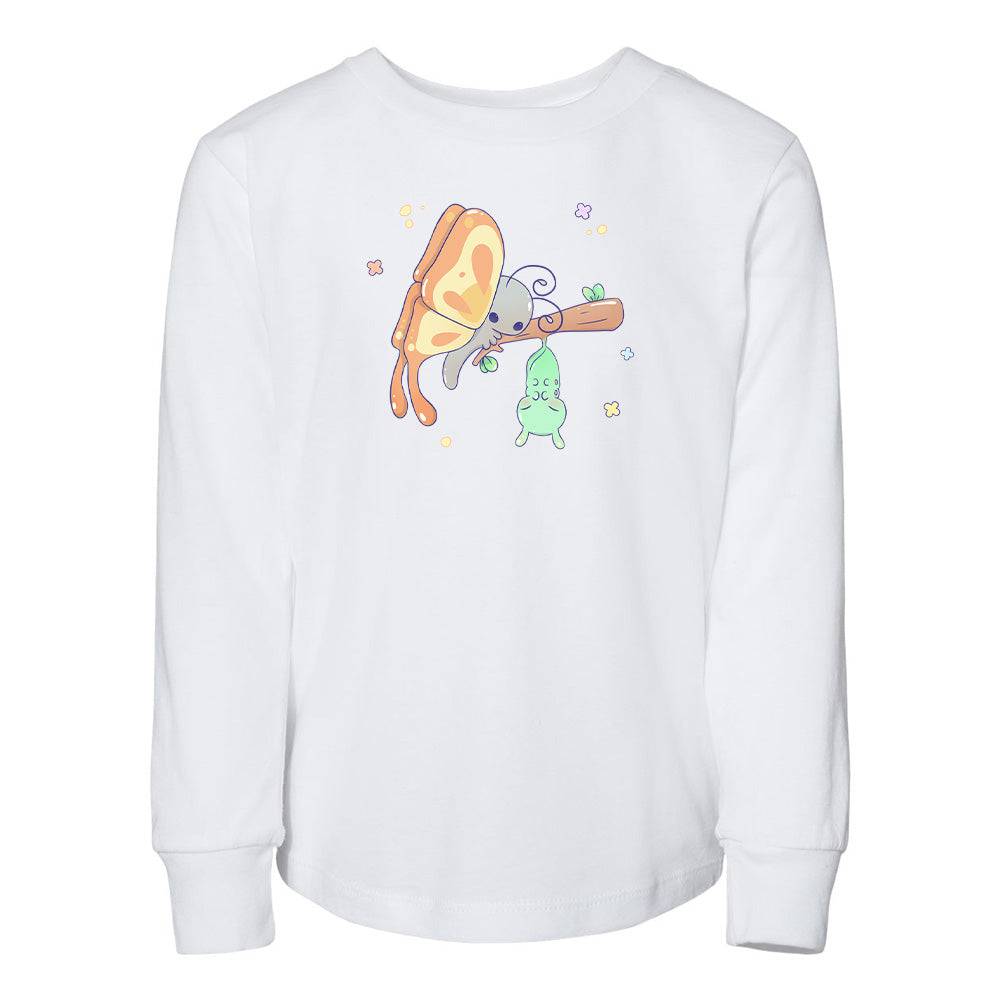 White Butterfly Toddler Longsleeve Sweatshirt