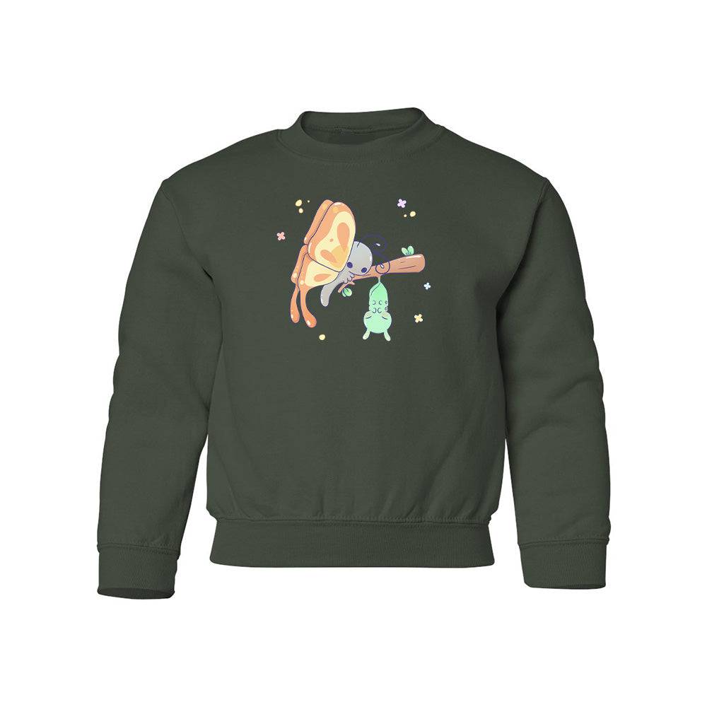 Forest Green Butterfly Youth Sweater